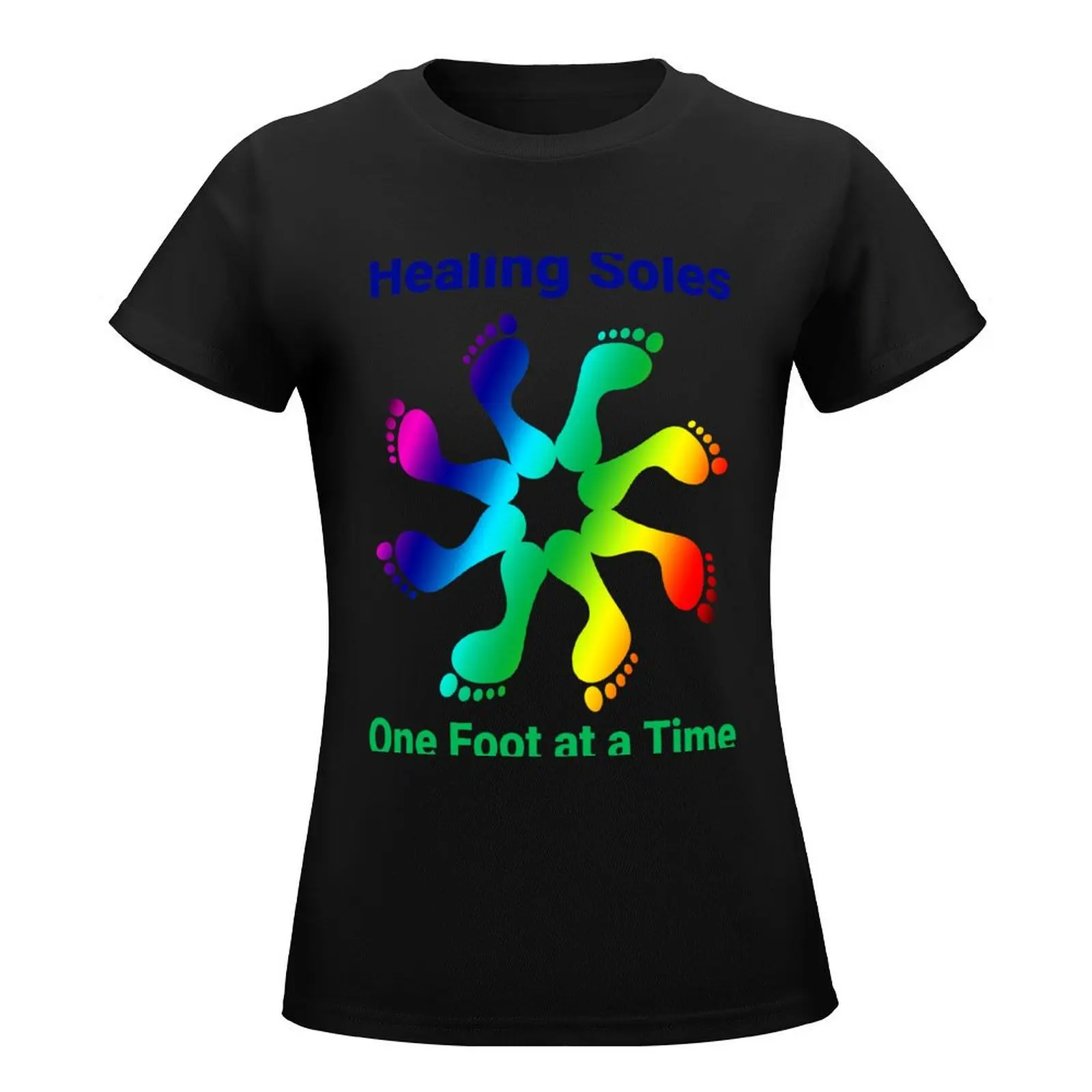 Healing Soles One Foot at a time Pinwheel T-Shirt cute tops Aesthetic clothing hippie clothes Female clothing Women's t-shirt