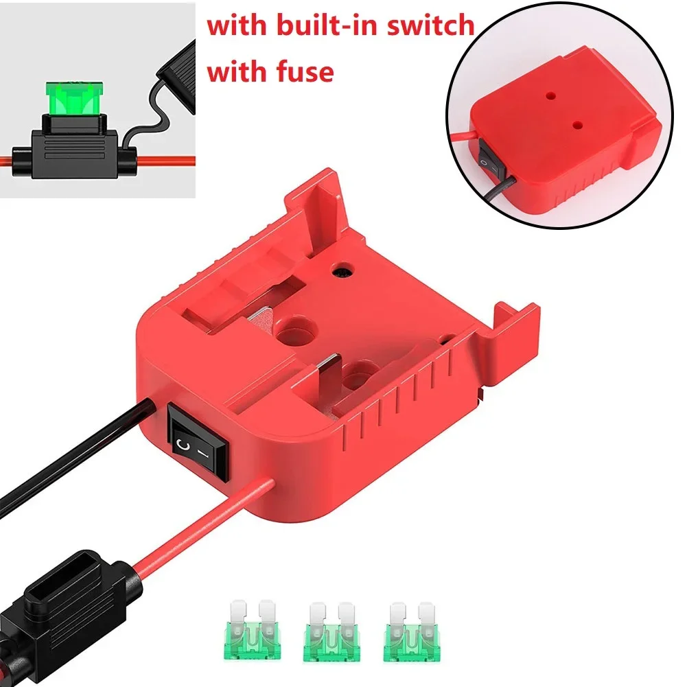 

Replacement Fuses Battery Adapter Plastic Red Safely Security With Built-in Switch Accessories 14AWG For 18V Tools