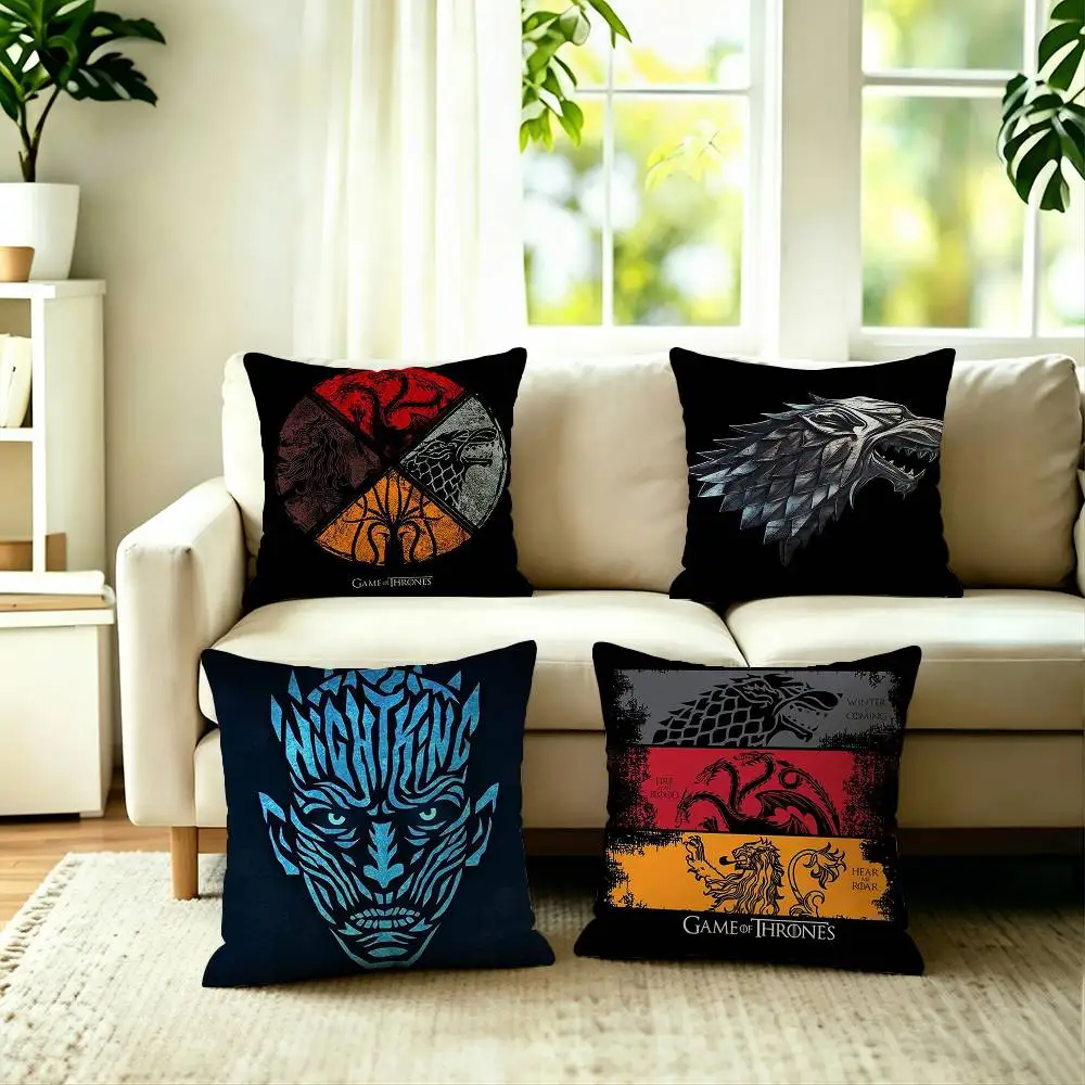 

Hot Game of Thrones Pillow Case Square Double-Sided Sofa Cushion Cover Bedroom Bedside Pillow