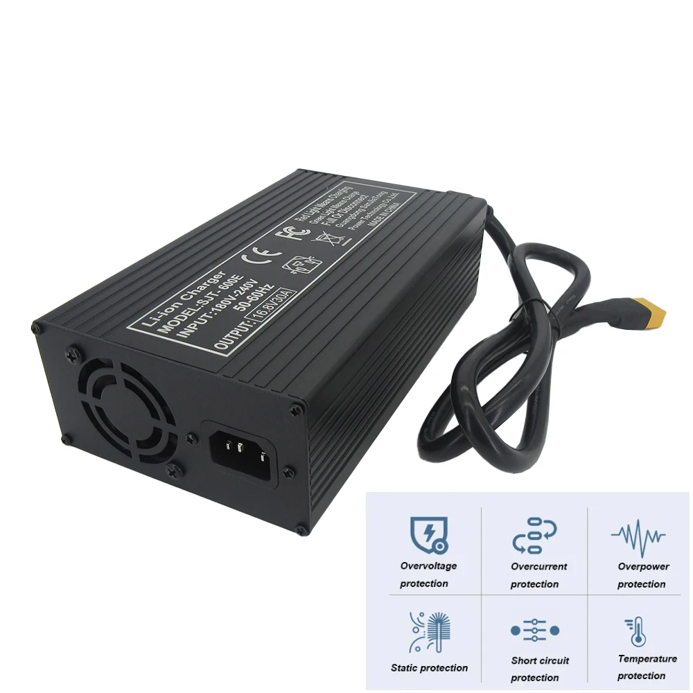 16.8V 30A Li-ion 4S Battery Fast Charger 14.4V 14.8V Lithium RV Golf Cart Energy Storage Charger SB50 XT90 Connector
