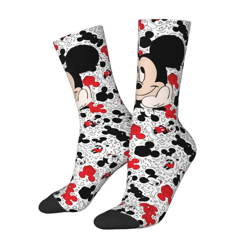 

Custom Fun Men's Mickey Mouse Collage Dress Socks Unisex Warm Comfortable 3D Printed Anime Cartoon Crew Socks