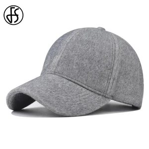 Fs marca de luxo boné de beisebol de caxemira para homens cinza quente inverno de pelúcia bonés femininos ao ar livre à prova de vento chapéus de caminhoneiro casquette femme 10 principais vendas touca cinza masculina - №8