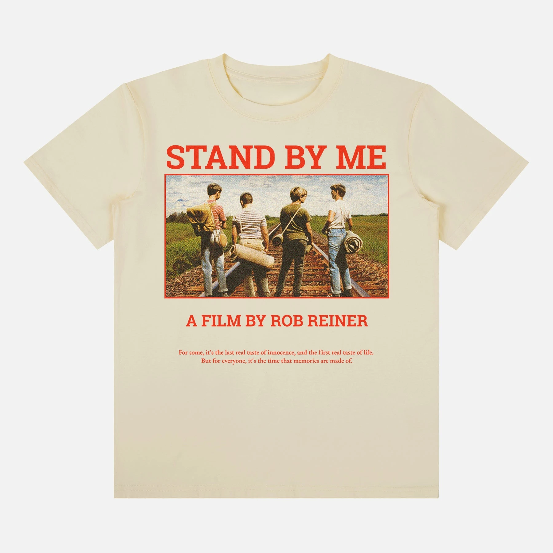 Black Stand By Me 1986 Retro 80 Movie Graphic Tee Cotton Mens Womens T-Shirt Streetwear