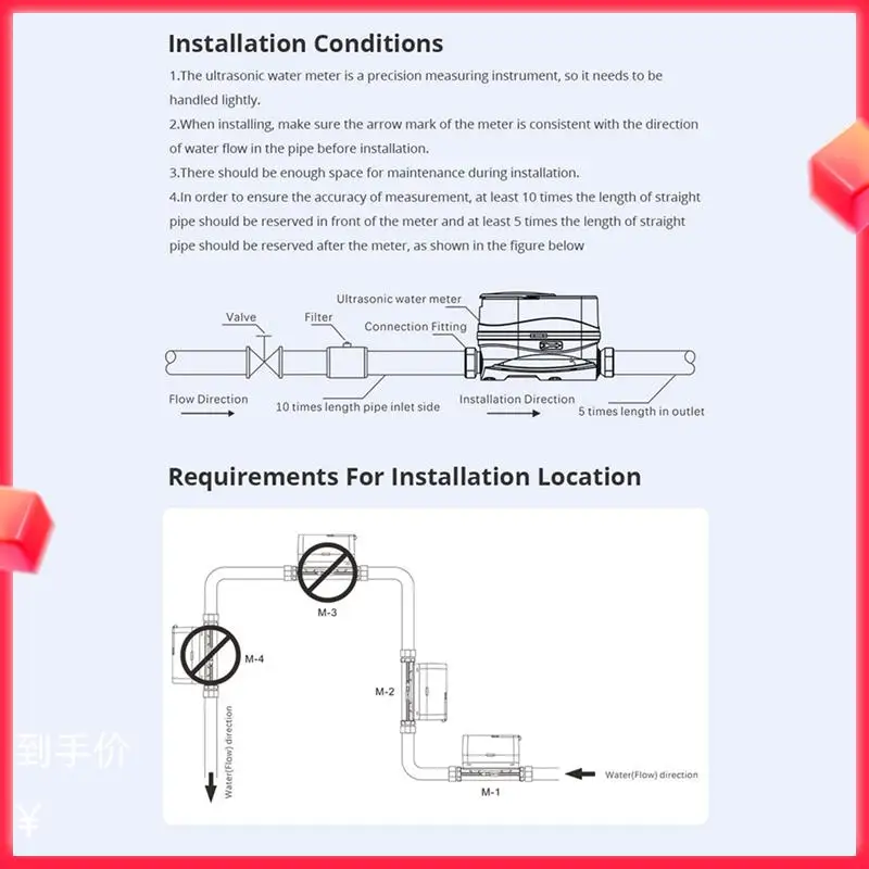 

【НОВЫЙ СПИСОК】2X Ультразвуковой счетчик воды Tuya Zigbee DN20 с клапаном, ЖК-дисплей, количество воды, измерение расхода, расхода IP68