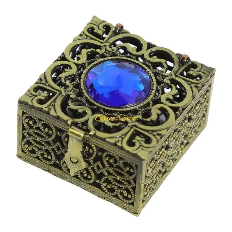 

M4YF Sturdy Zinc Alloy Jewelry Storage Box Unique Jewelry Organizers With Soft Lining for Necklace Earrings Jewelry