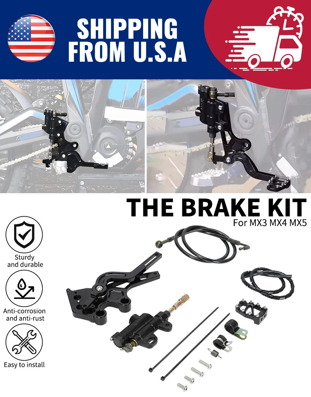 

Тормозной рычаг, резервуар для шланга для Talaria Sting MX3/MX4, комплект ножных тормозов мотоцикла, аксессуары для электрического велосипеда, черный мотокросс