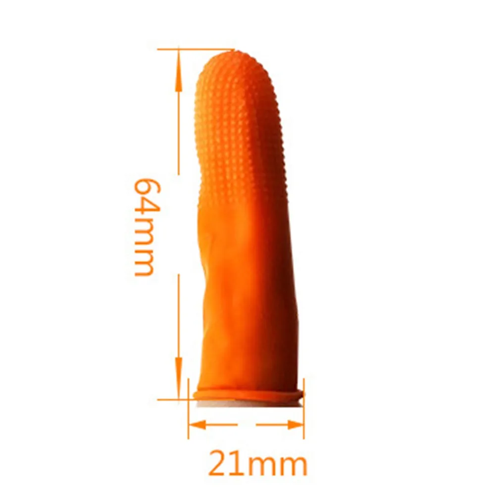 Wear Resistant Finger Cots Set Finger Finger Cots Latex Non-Slip Orange Protection Thickened Agricultural Anti-slip