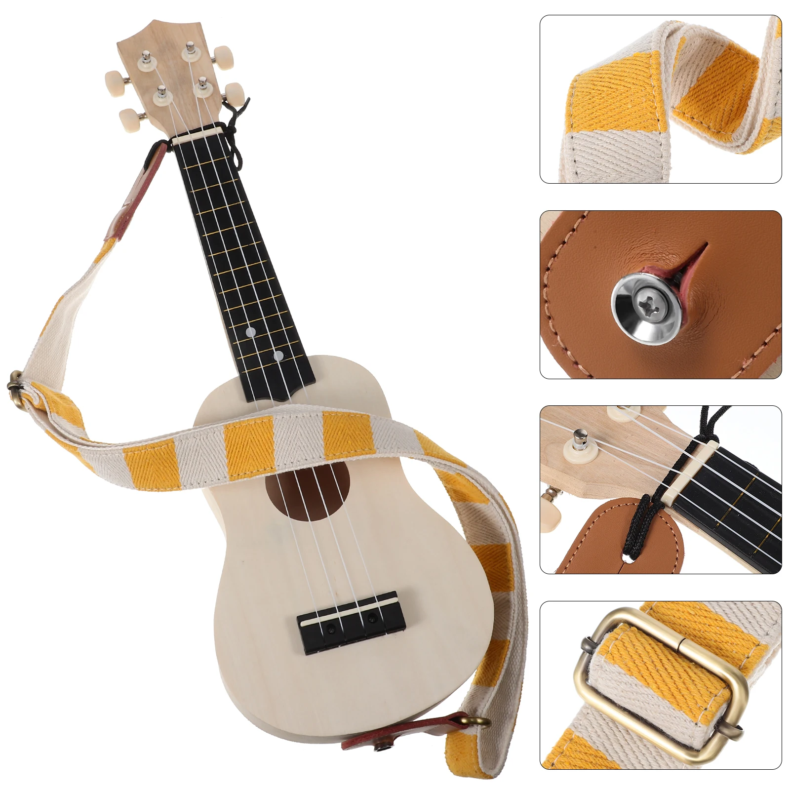 

1pcs Ukulele No Guitar Strap Drill Adjustable Size Orange Check Tailpin Guitar Shoulder Accessories String Parts