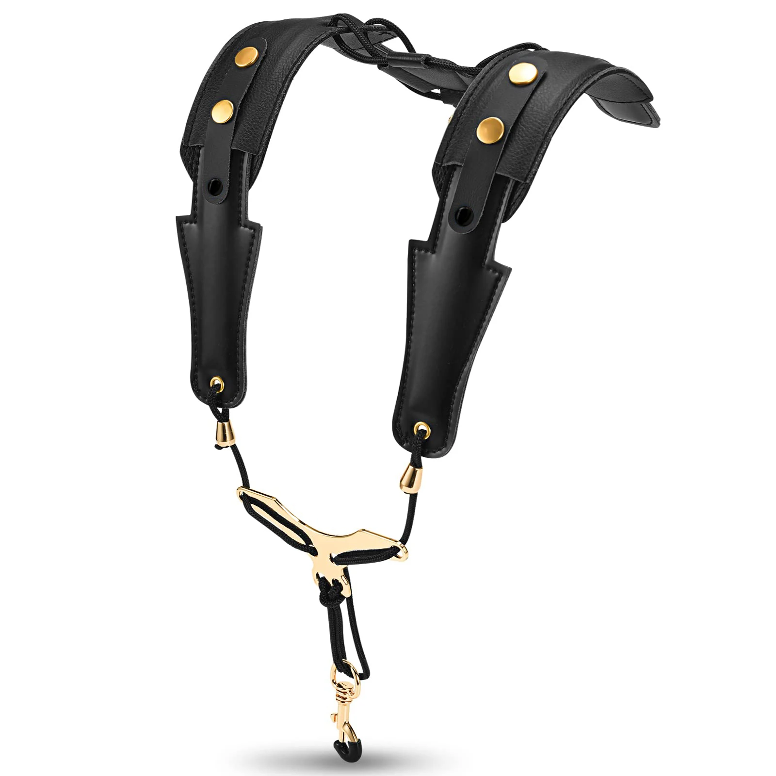 

Saxophone Double Shoulder Strap Leather Adjustable Sax Strap for Alto/Tenor/Baritone/Soprano Saxophone Comfortable for you