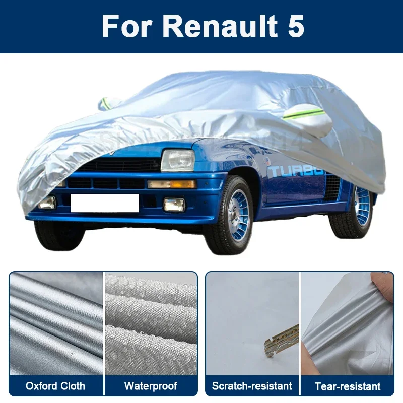 

Outdoor Full Car Cover For Renault 5 with Reflective Strips Waterproof Snowproof Dustproof UV Protection Exterior Accessories