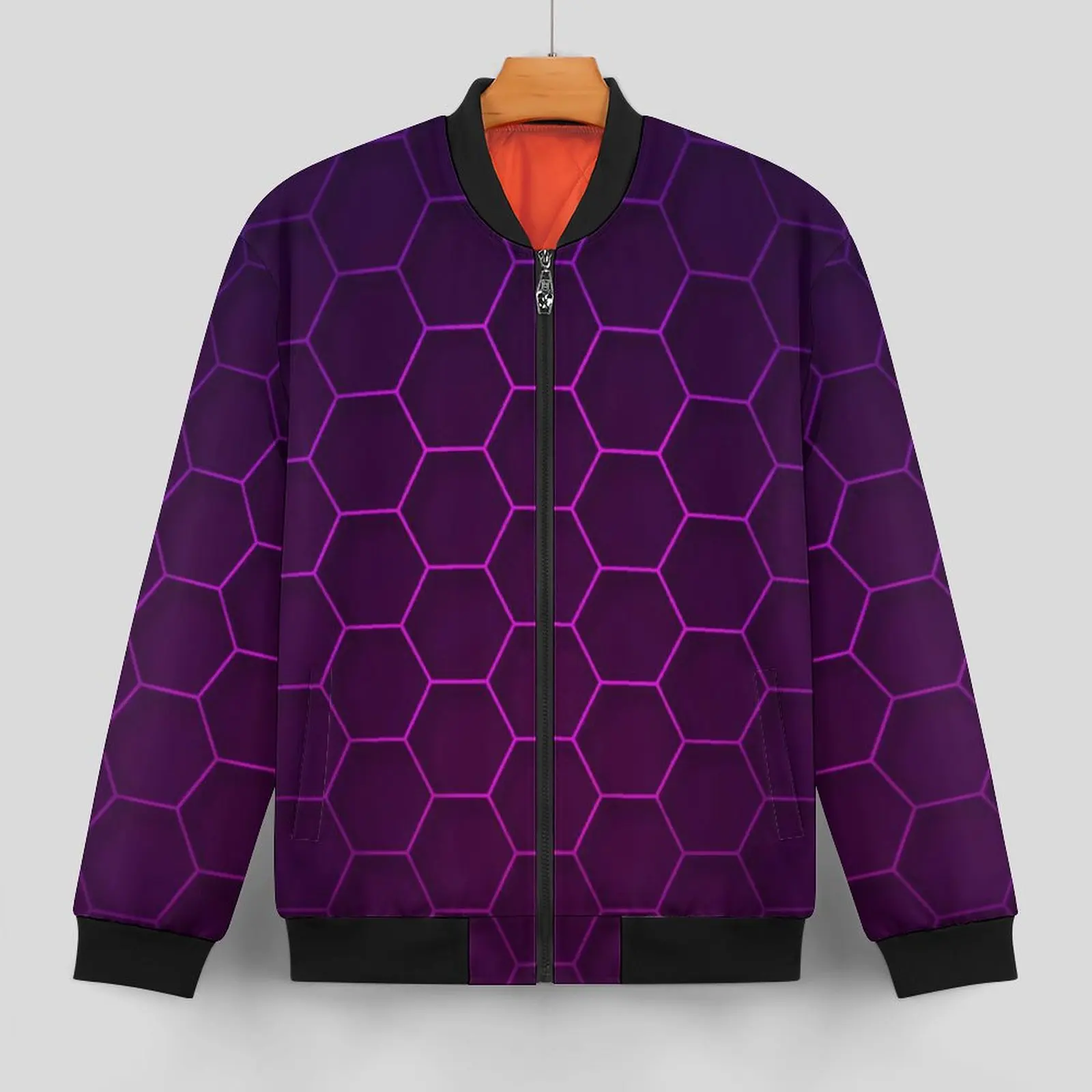 Abstract Honeycomb Casual Jackets Geometric Waterproof Windbreakers Mens Design Coats Autumn Vintage Classic Jacket Plus Size