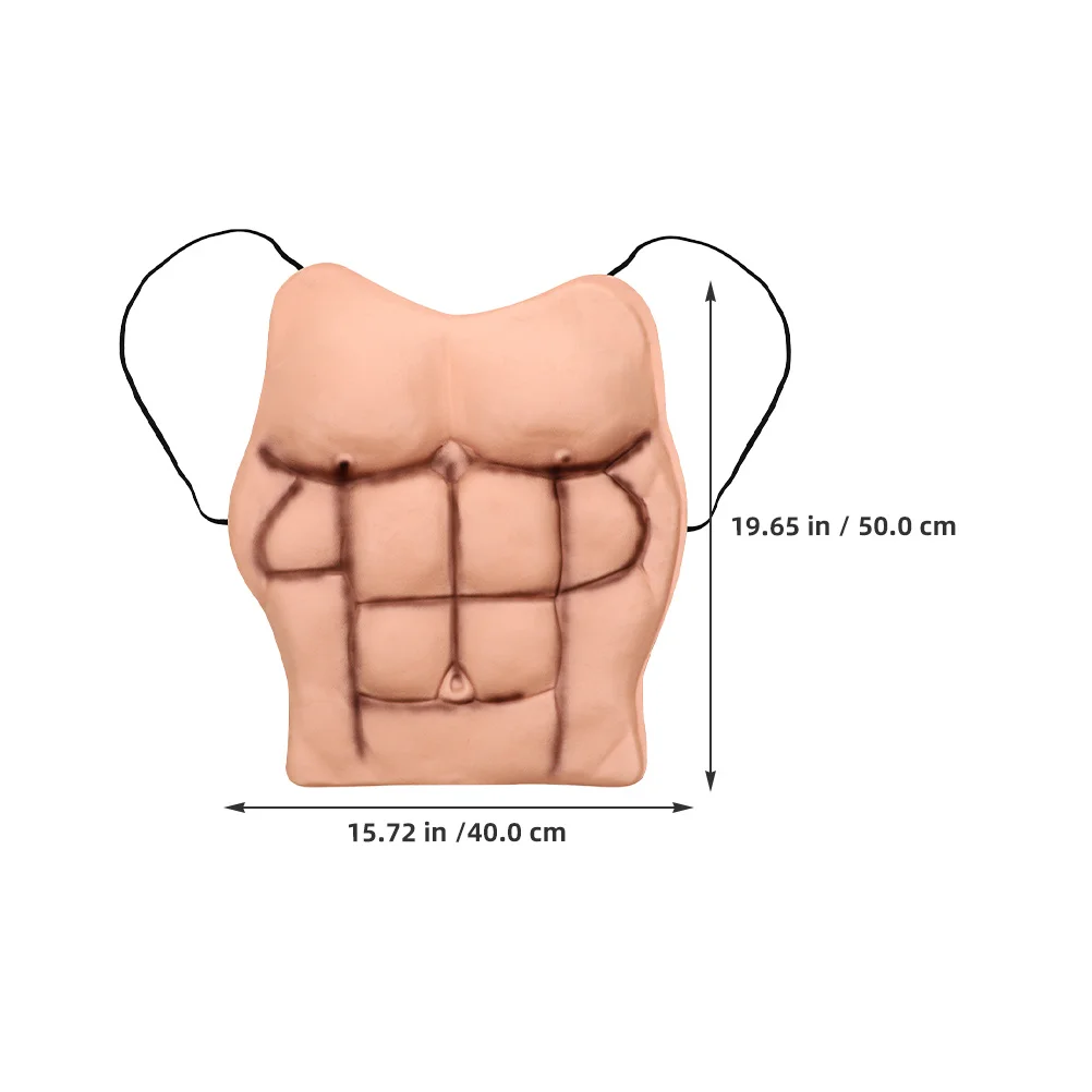 2 個の偽の胸筋リアルな着用可能な ABS 男性用軽量筋肉スーツ小道具コスプレハロウィンコスチュームに簡単に着用できます