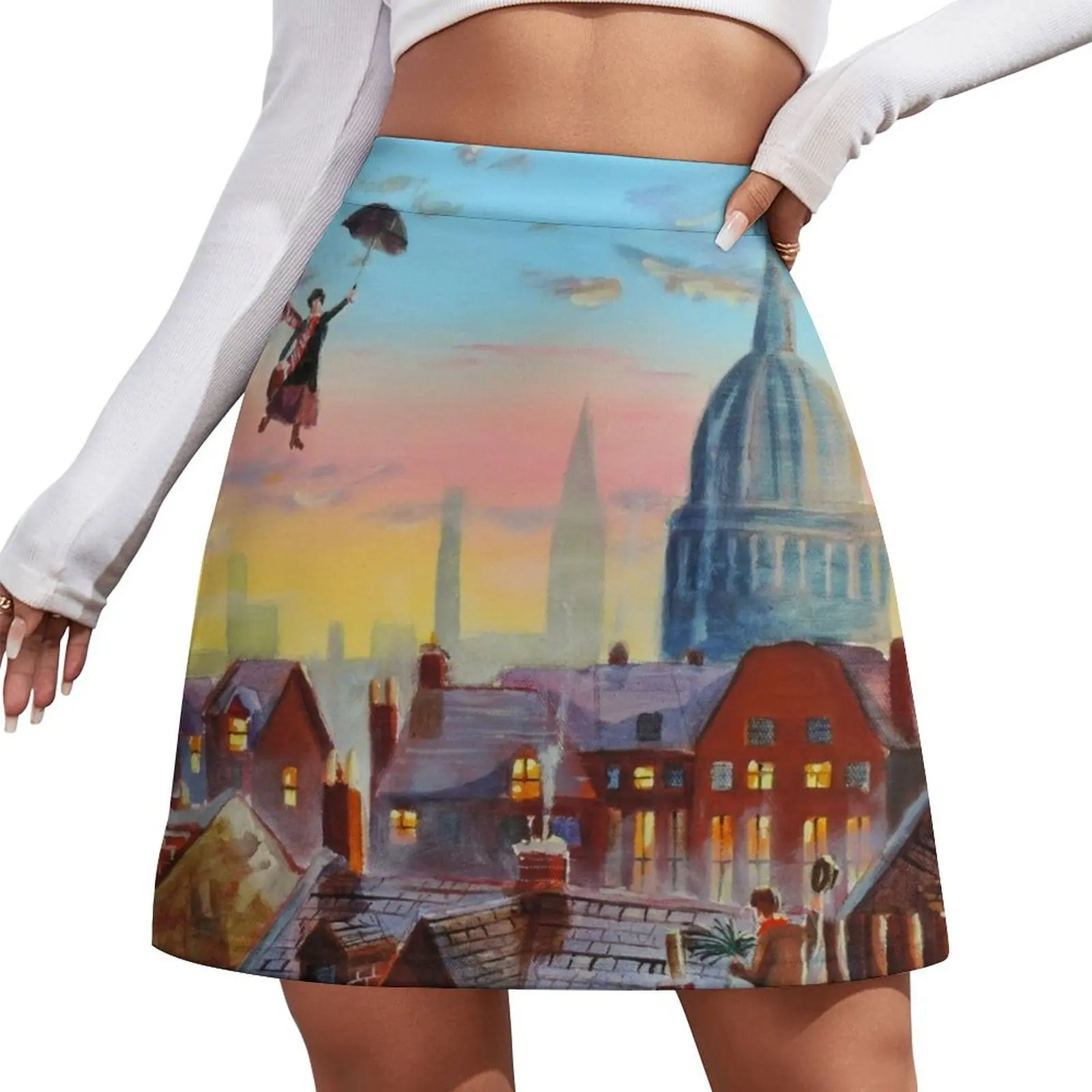 

Mary Poppins & Bert II Mini Skirt skirt for women korean style clothing Female dress Kawaii Mini Skirt