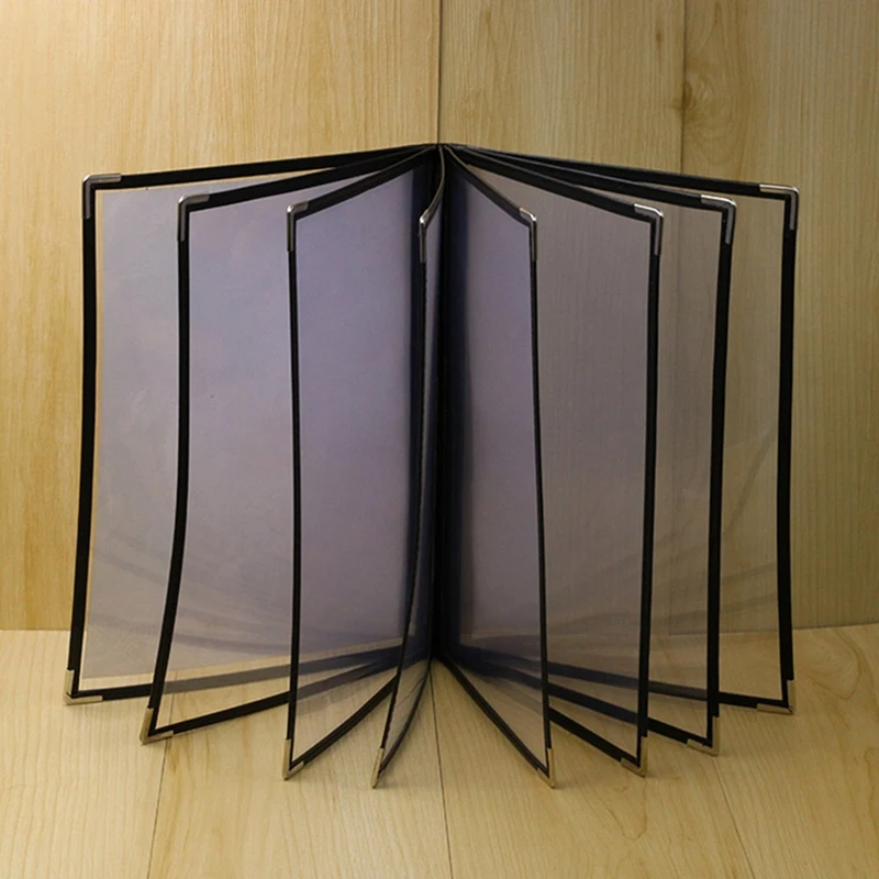 2X Transparent Restaurant Menu Covers For A4 Size Book Style Cafe Bar 8 Pages 16 View