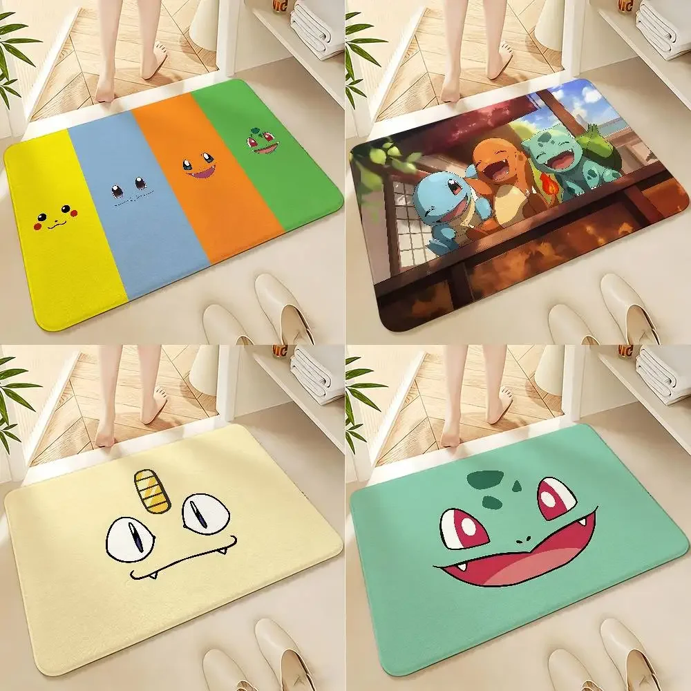 Tapis de sol Anime P-Pokemons, tapis de lavage pour la maison, tapis de décoration pour salon, tapis antidérapant pour la zone de détente, paillasson d'entrée