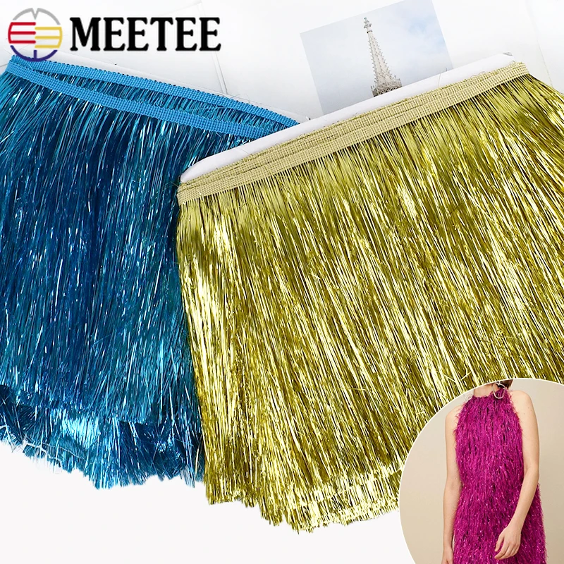 5/10Meters 10/15/20cm Rainbow Sequins Tassel Fringe Ribbon for Latin Dance Clothes Stage Dress Curtain Lace DIY Accessories