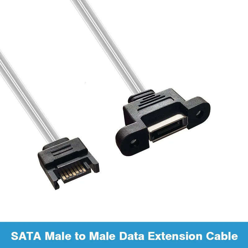Cable de datos extendido Sata 3,0 macho a macho de 7 pines con orificios de tornillo, montaje de cableado externo de 30cm