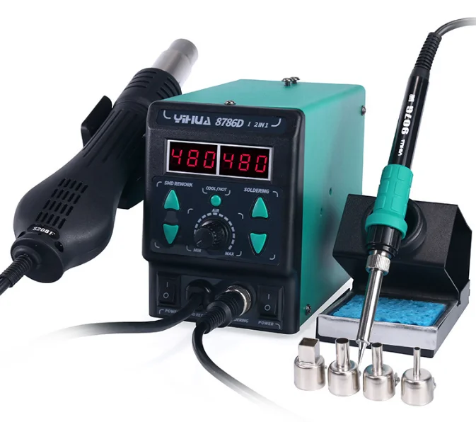 YIHUA 8786D-I Soldering Iron Hot Air Station BGA Rework Station Phone Repair  SMD Solder Tool Welding Station