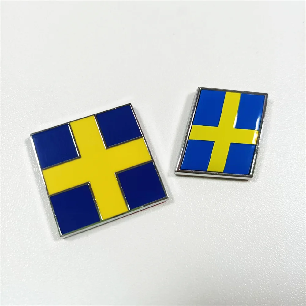 Sweden Flag Stickers Logo Aluminum Decal Emblem Modified Style Badge Decoration Cars Body Accessories Supplies