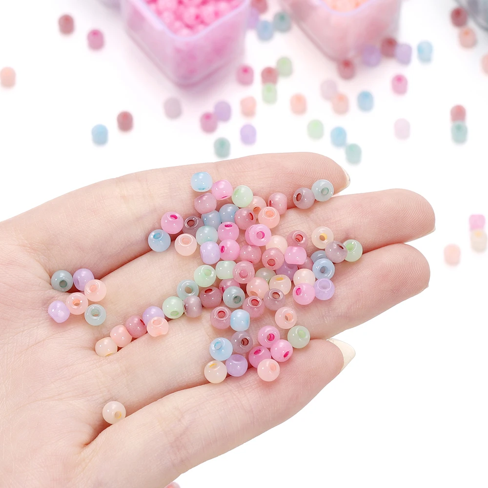 157Pcs 4mm Colorful Czech Glass Seed Beads Small Round Loose Bead for DIY Handmade Earrings Bracelet Jewelry Making Accessories