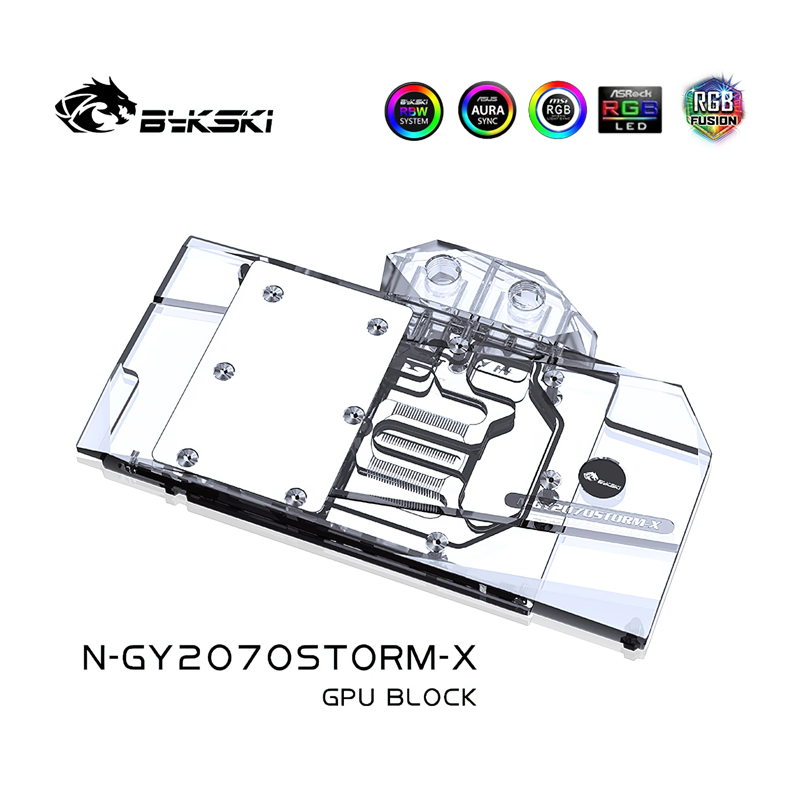 Bykski Full Cover RGB GPU Water Cooling Block for Galax RTX2070 2060 N-GY2070STORM-X