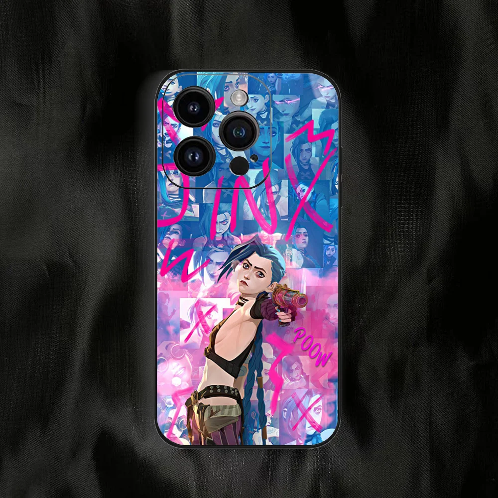 حار أنيمي لعبة غامضة Jinxs قضية الهاتف آيفون 16 15 11 13 14 برو ماكس 7 8 زائد X Xr Xs ماكس 12 البسيطة غطاء قذيفة سوداء #6