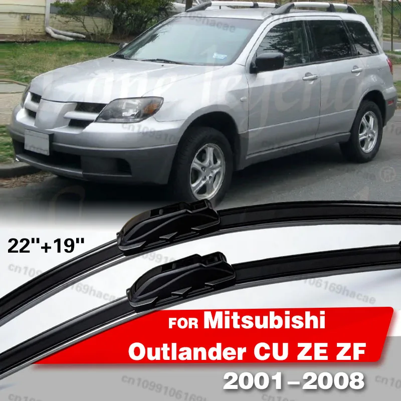 

Для Mitsubishi Outlander CU ZE ZF 2001-2008: Комплект передних дворников (левый руль) для стеклоочистителя, щетки для очистки лобового стекла 22"+19"