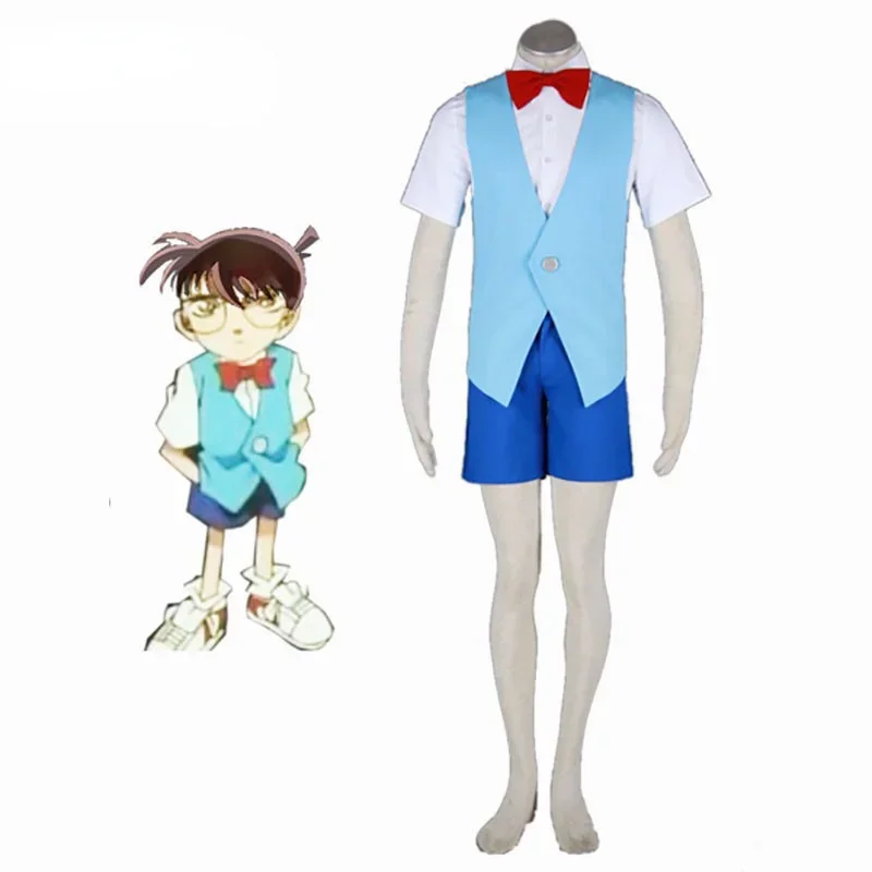 

Hot detective costumes Detective Conan-Conan 2th Cotton Polyester Cosplay Costume For Kids and Adult Customize for adults