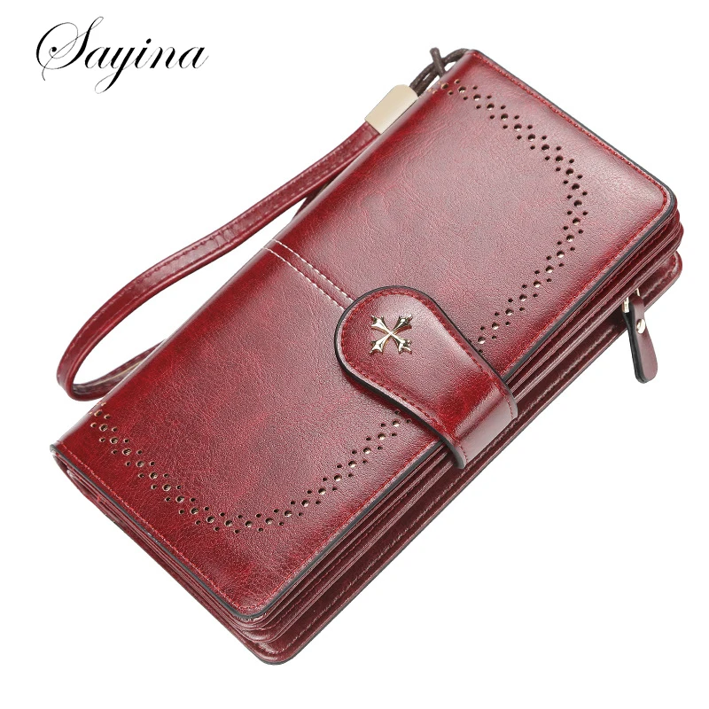 

Women Wallet High Quality RFID Anti-theft Leather Wallets for lady Long Zipper Ladies Card Holder Wallet Female Clutch Bag Purse