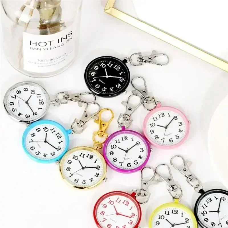 Pocket Watches Fashion Nurse Watch Keychain Mini Time Reminder Portable Items for Women Men Trendy Electronic Clock Key Chain