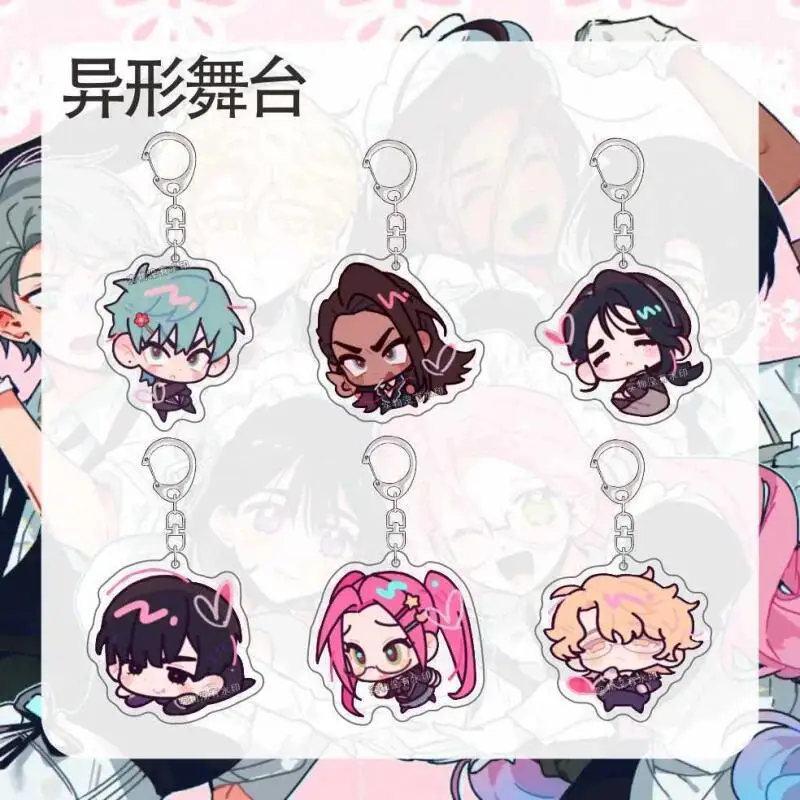 

Anime Cute Alien Stage Chain Keychain Man Key Ring Women Key Holder Couples Metal Chain Acrylic Keychain Fans Exquisite Gifts