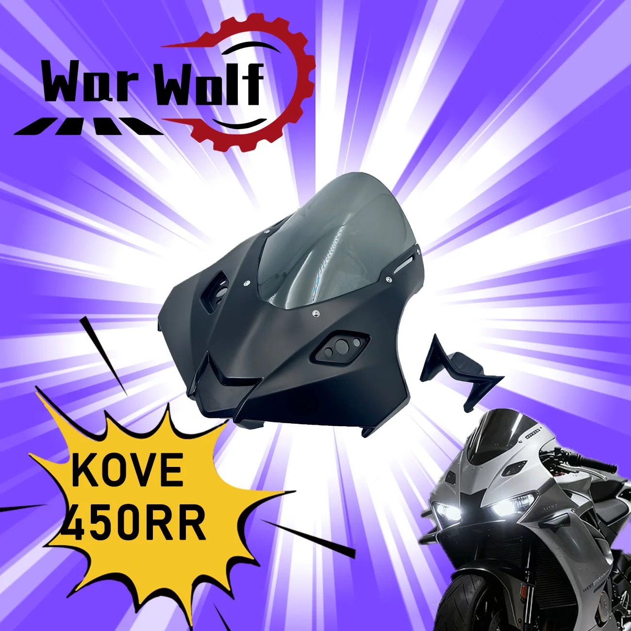 ل KOVE 450RR 2023 2024 2025 دراجة نارية الزجاج الأمامي منحرف هدية غطاء