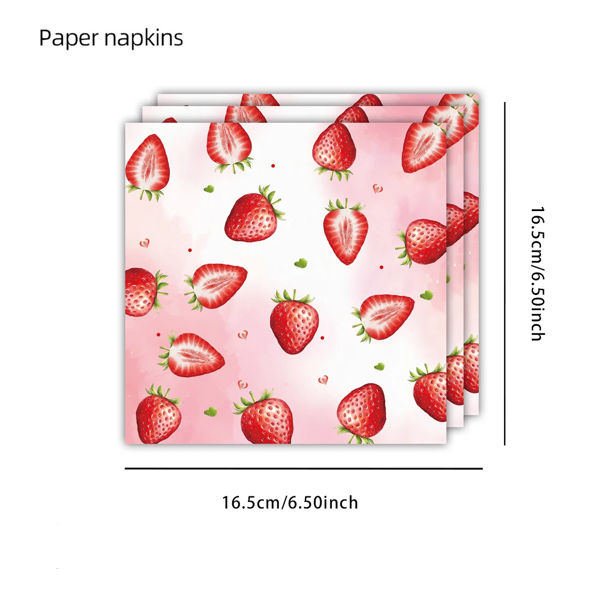 20/40/60/100Pcs Erdbeere Thema Serviette Geburtstag Party Decor Einweg Sommer Obst Serviette Jungen Mädchen baby Shower Party Supplie – Detail 5
