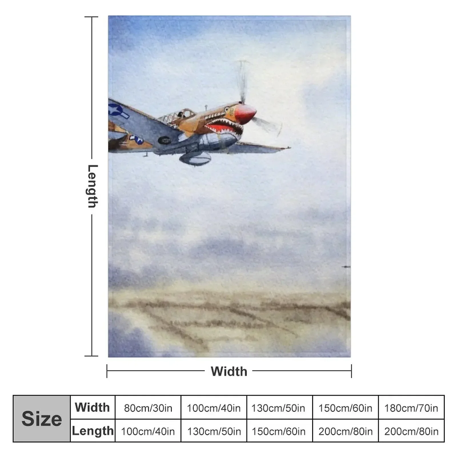 P-40 Warhawk Aircraft Throw Blanket Retros Sofa Throw Blankets