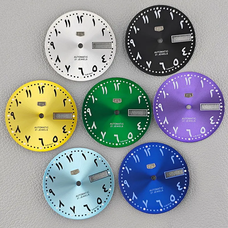 

New modified NH36 dial Romanization scale green luminous literal NH36A log double calendar face dial watch with