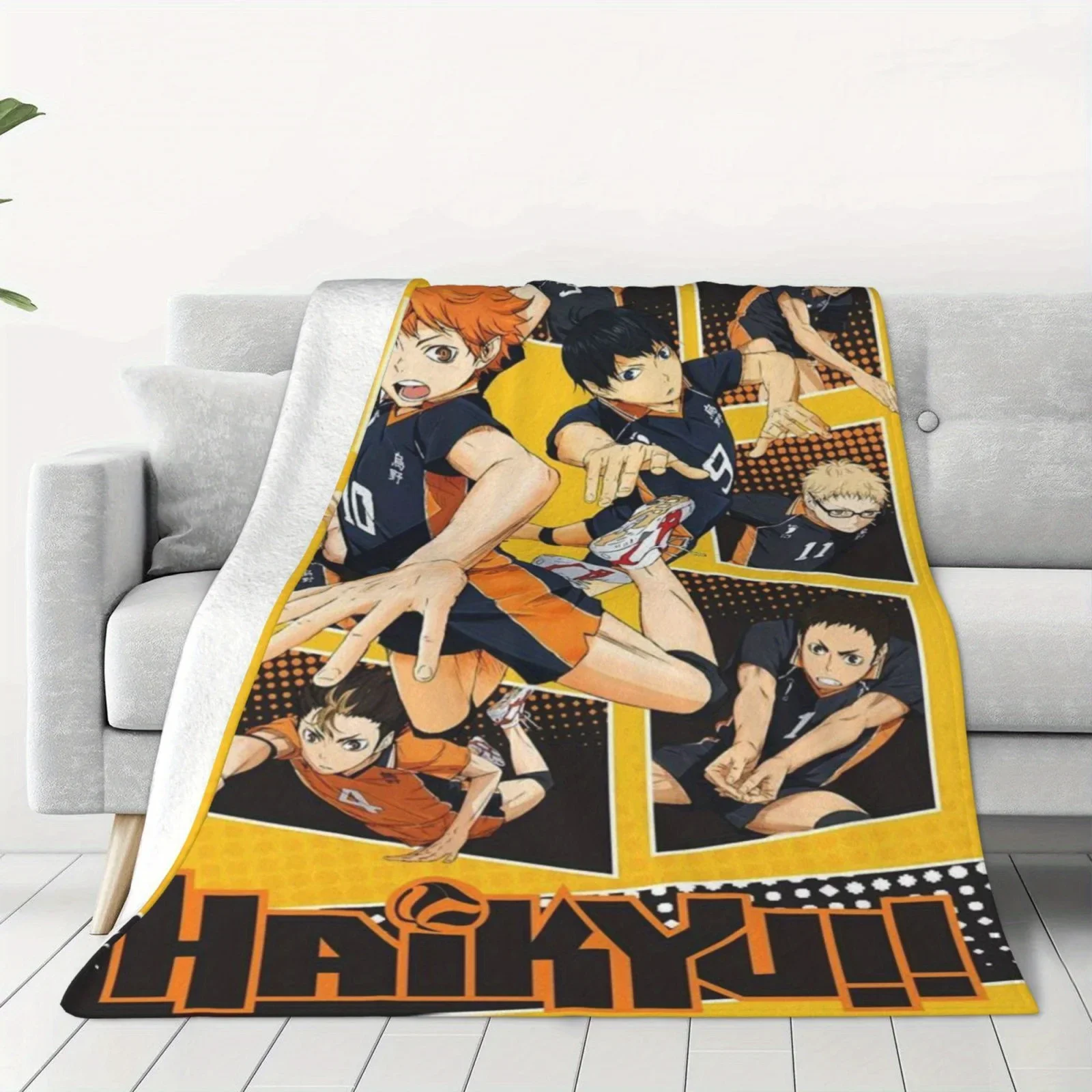 Haikyu!! Anime Blanket Throws Blankets for Winter Bedspread on the Bed Linens Human Made Home and Decoration Throw Sofa School
