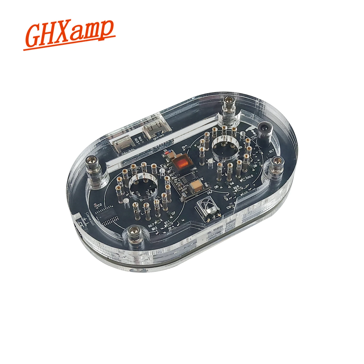 GHXAMP 2-digit IN-18 Glow Tube thermometer IN18 Nixie Probe DS18B20 Home Desktop Audio Accessories Hand induction Switch 1PC