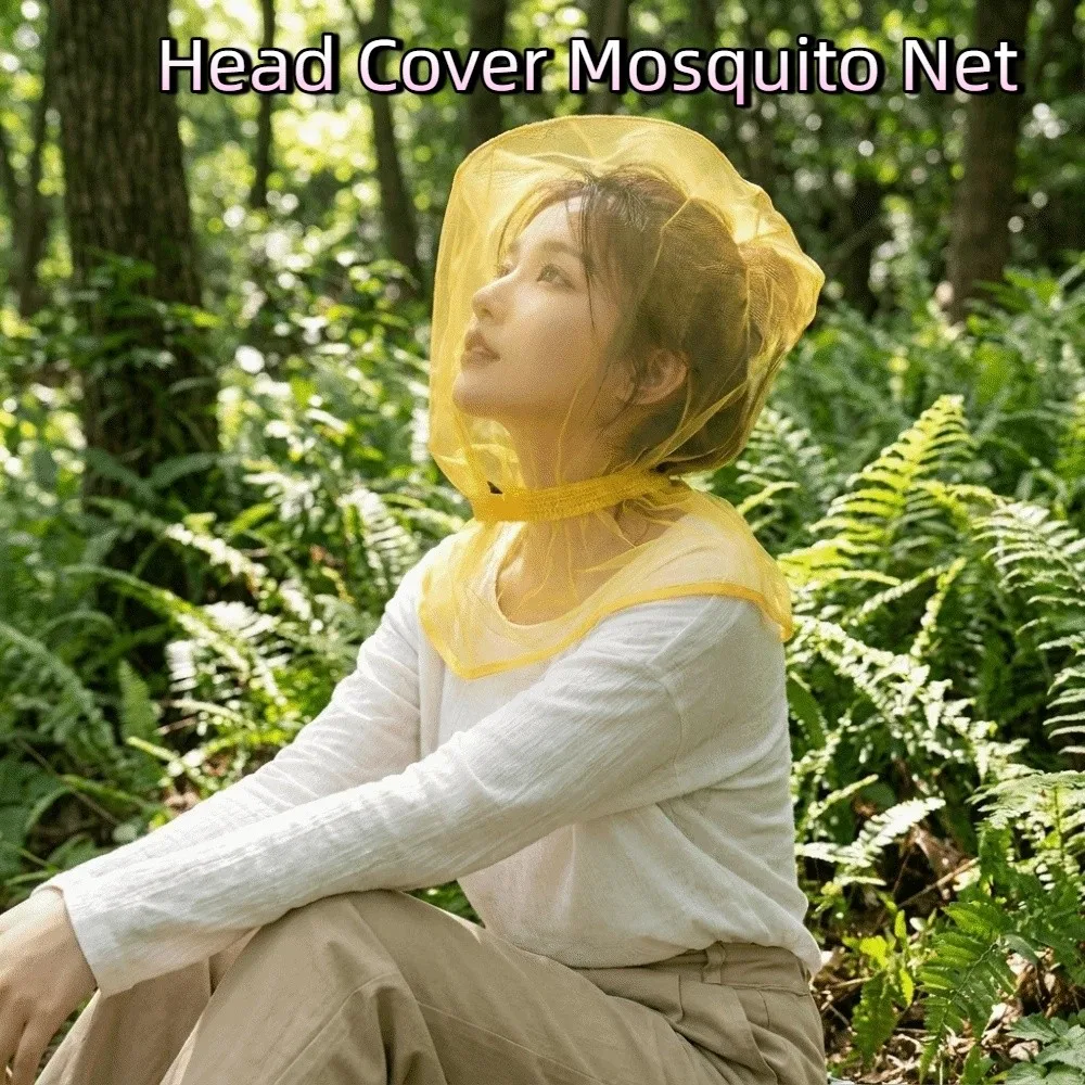 Breathable Head Cover Mosquito Net Mosquito Protection Multifunctional Anti-willow Catkin Face Mask Wear-resistant Polyester