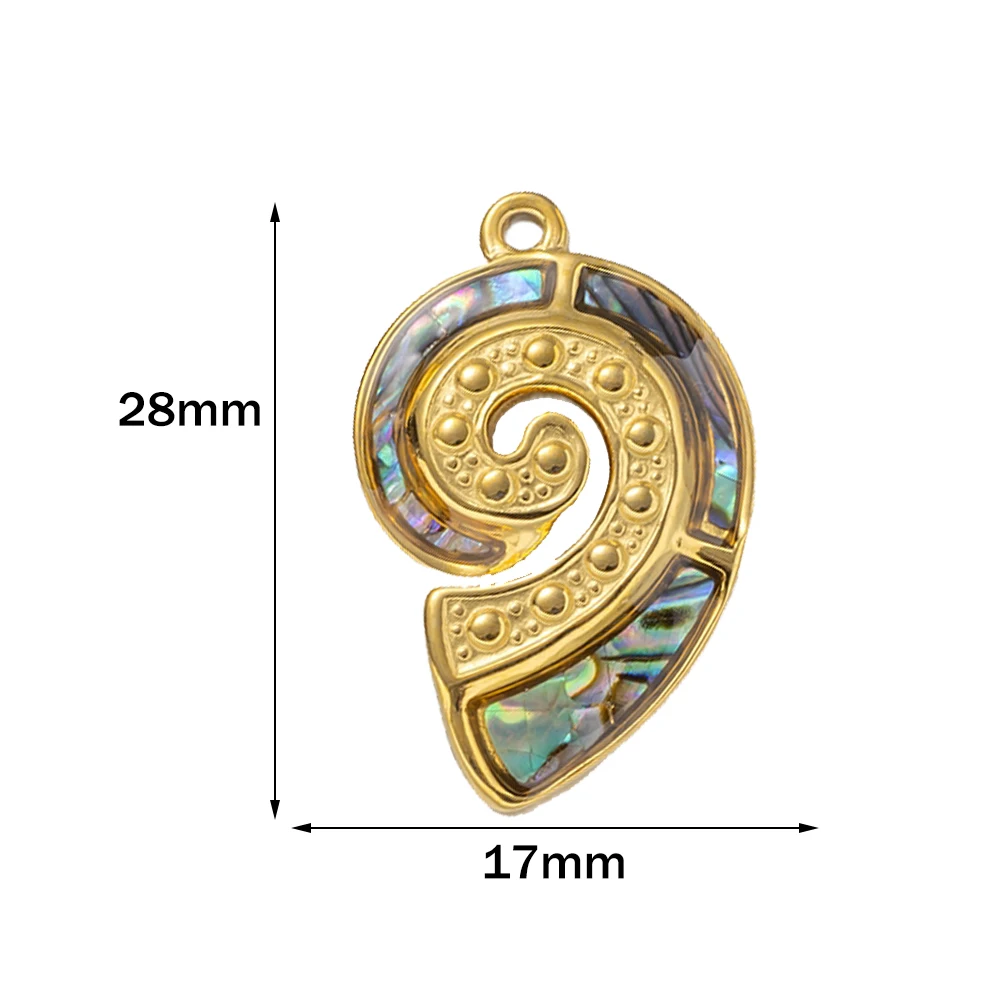 2 Stück Ocean Series 304 Edelstahl & Muschel Charms für DIY Schmuckherstellung Goldfarbe Meeresschildkröte Tier Muschel Anhänger Halskette