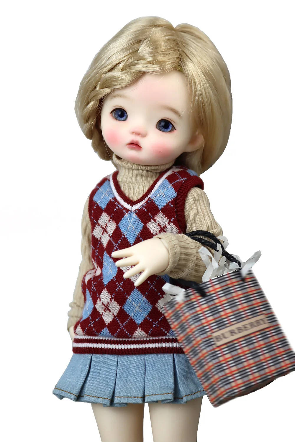 

Fits 1/6 BJD Clothes Stylish plaid vests Cowboy skirts Pleated skirts Girl Gifts