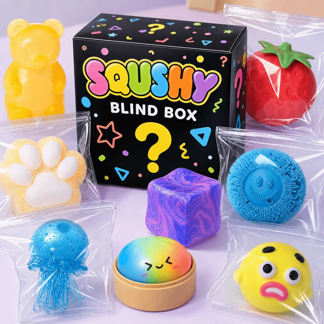 Daily Vent Surprise Blind Box Soft Cat Claw Squishy Mochi, Fake Peach Cream Pinch Toy, Pocket Travel Relax Toy