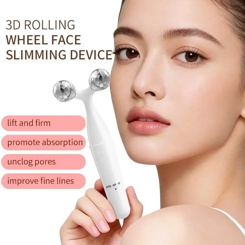 1Pc V‑Shaped 3D Face Roller Massager Stick Full Body Relaxing Beauty Massage Tool Skin Care Device For Daily Usage