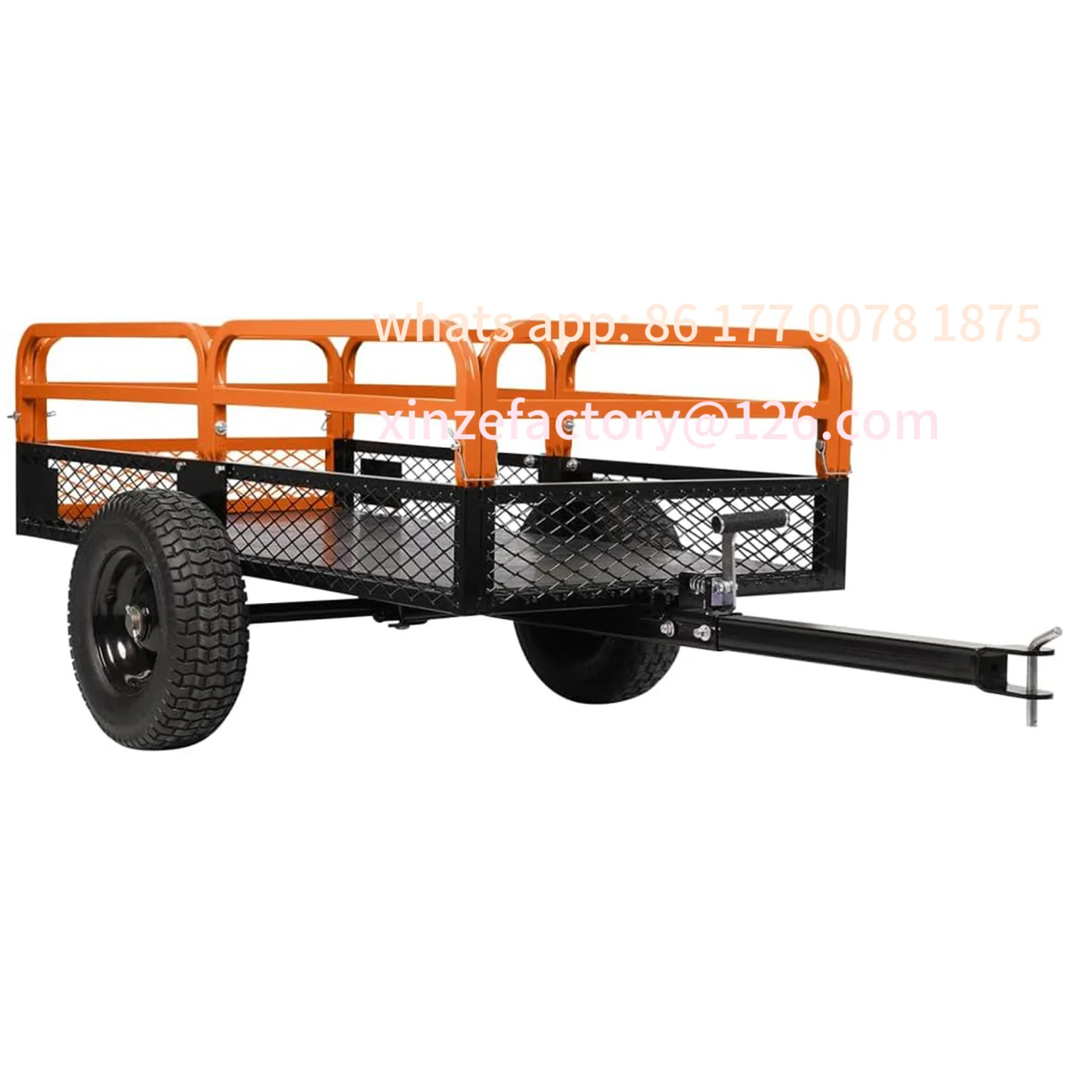 Customizable 1500 Lbs Heavy Duty Steel Dump Cart, 15 Cubic Feet Garden Utility Trailer with Removable Sides,Hand Pull or Foot