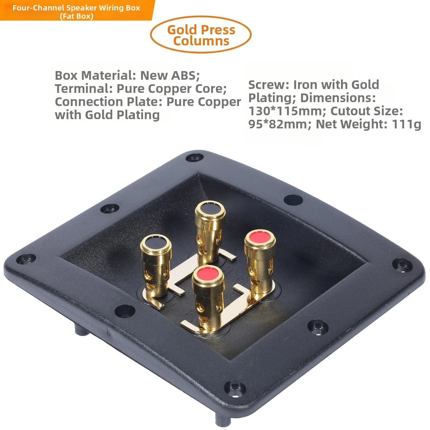 

For Speaker Installation Speaker Terminal Cup Speaker Terminal Black ABS Material Housing For Speaker Cabinets