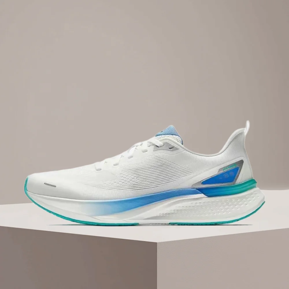 Anta Hydrogen Run 7 Men's Low-Top Casual Running Shoes  Versatile, Durable, Breathable & Comfortable, White/Blue 112525541-2