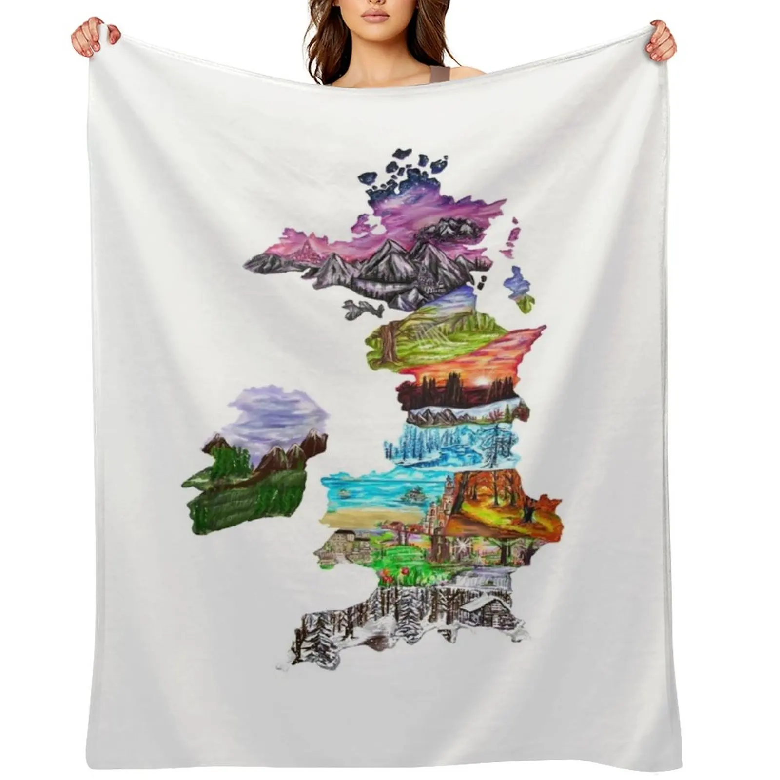 

Prythian - with Hybern Throw Blanket Hairy christmas gifts Soft Plaid Vintage Blankets