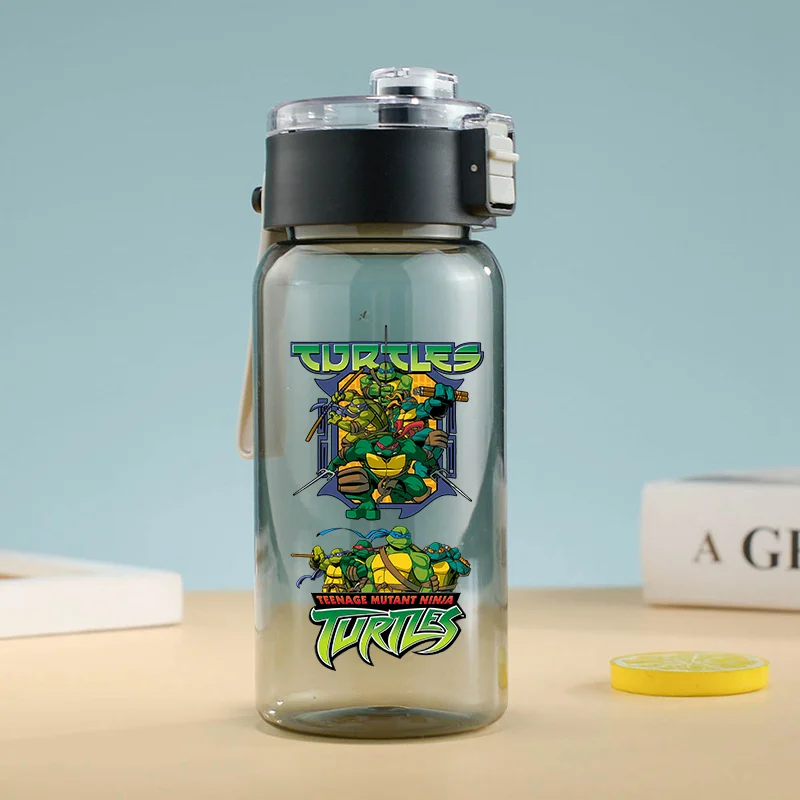 Teenage Mutant Ninja Turtles Water Bottle Semi-transparent Cup Anime Printed Adult Sport Sealed Portable Plastic Water Cups Gift