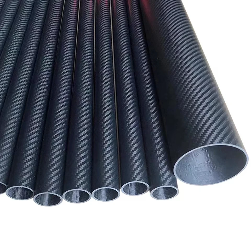 2pcs 3K Carbon Fiber Tube Plain Matte Length 500mm High Composite Hardness Material 3K Twill Matte OD7-40mm Pipes