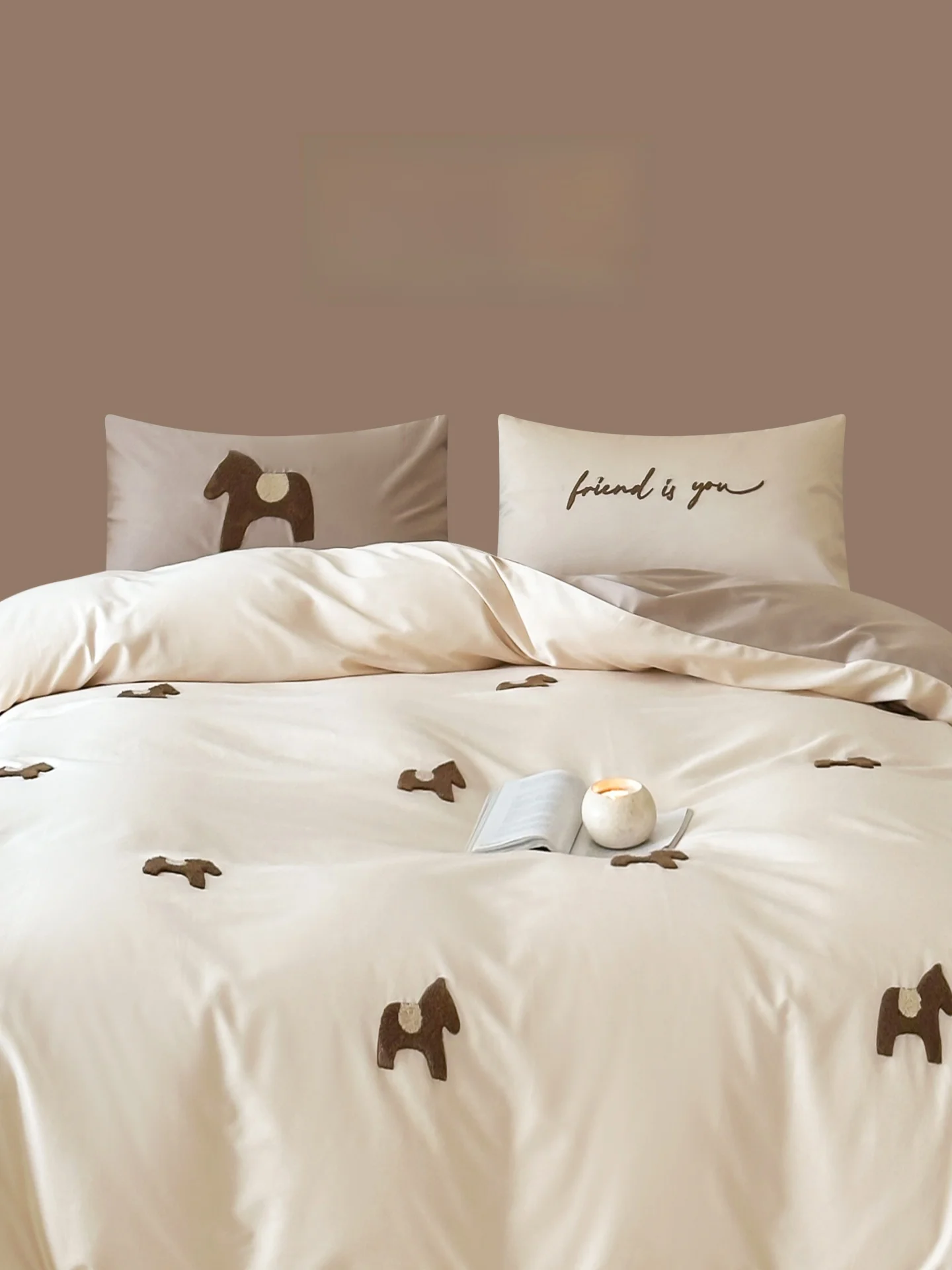 Zoeya Cotton Cartoon Sle Bedding Set Four-Piece Suite Pure Cotton Towel Embroidery Little  Duvet Cover eet Bedding