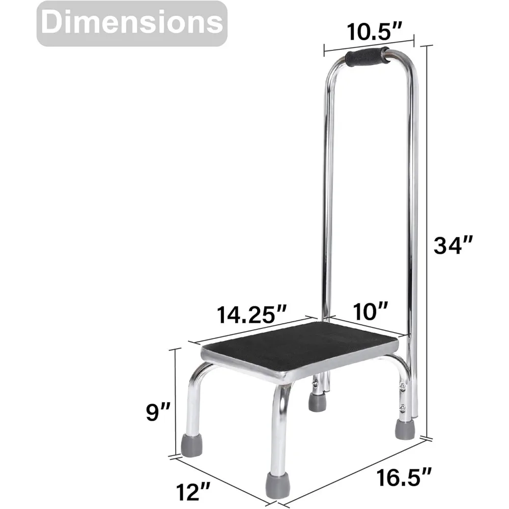 Taburete plegable portátil con asa y almohadilla de goma antideslizante, taburete ligero y duradero para niños y adultos